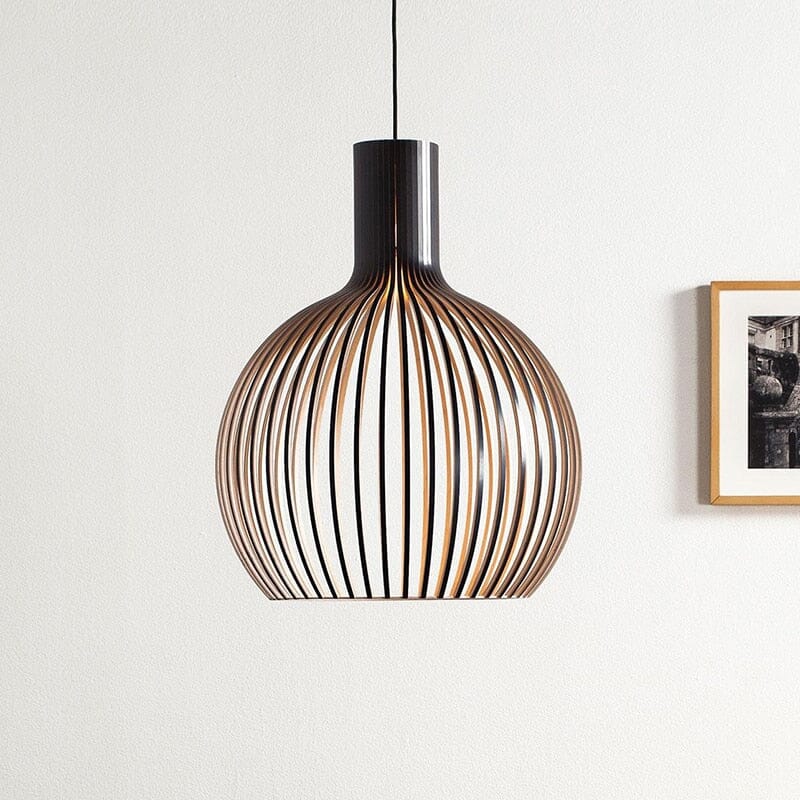 Scandi Wooden Cage Pendant Light
