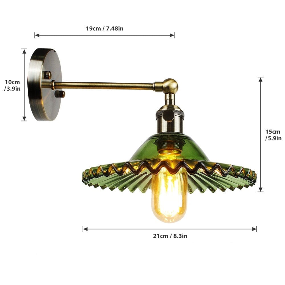 Sylas | Vintage Green Glass Wall Lamp
