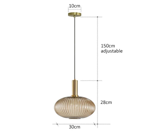 Levendige retro glazen hanglamp met LED voor woonkamer