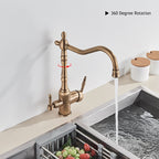 HeritageFlow Copper Kitchen Faucet Classic Deck Mounted