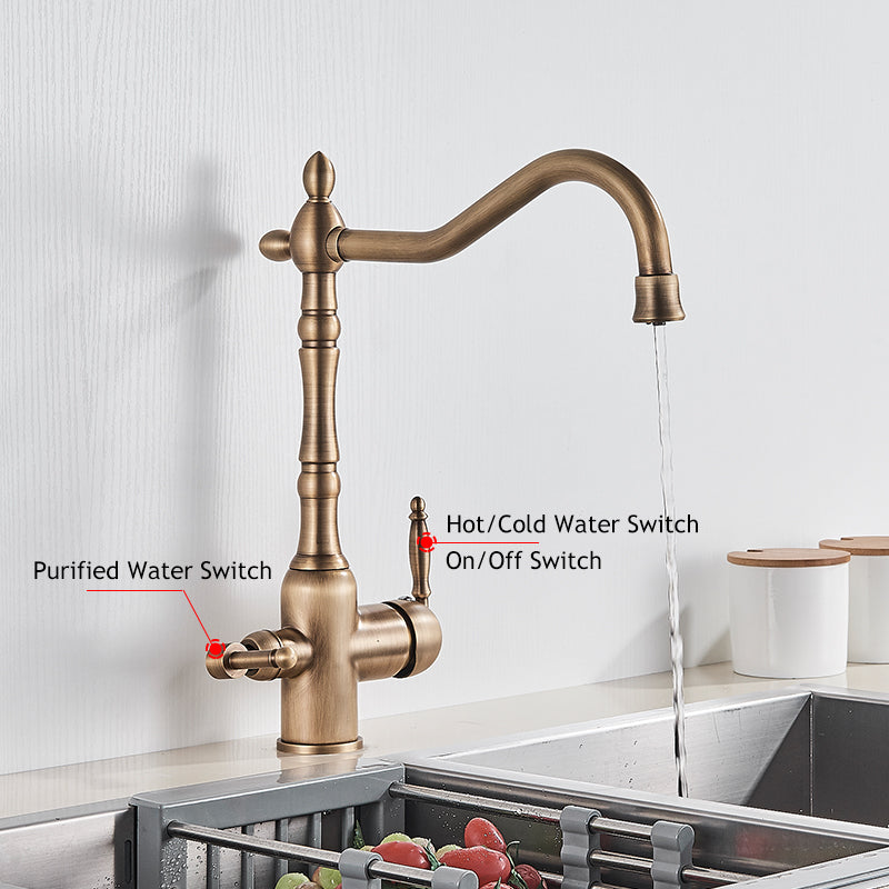 HeritageFlow Copper Kitchen Faucet Classic Deck Mounted