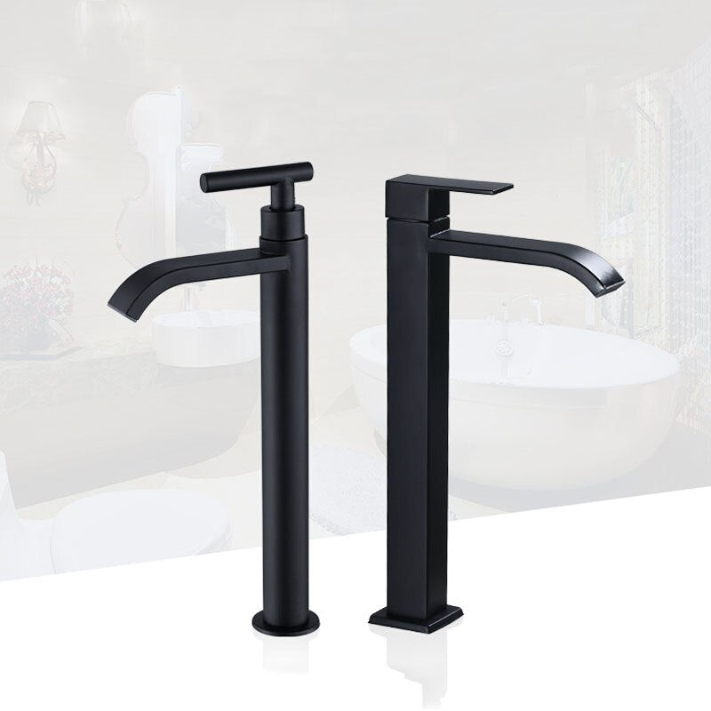 NoirFlow Matte Black Cold Water Fittings for Wash Basins
