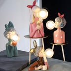 LunaSprite Table Lamp - Quartet of Playful Girl Figurines