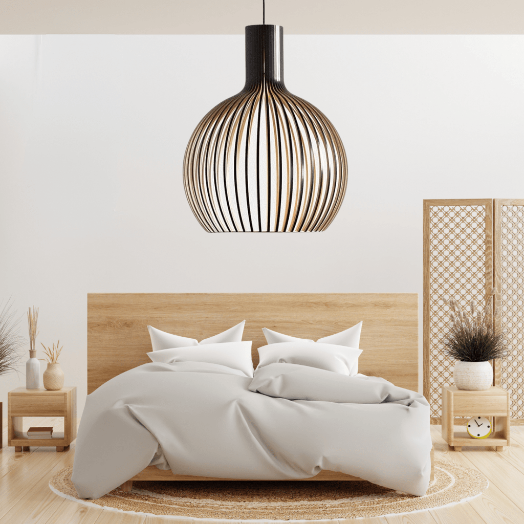 Scandi Wooden Cage Pendant Light