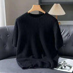 Lennon Men’s Knit T-Shirt – Soft Lightweight Short-Sleeve Pullover, 100% Mink Cashmere 10