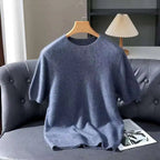 Lennon Men’s Knit T-Shirt – Soft Lightweight Short-Sleeve Pullover, 100% Mink Cashmere 5