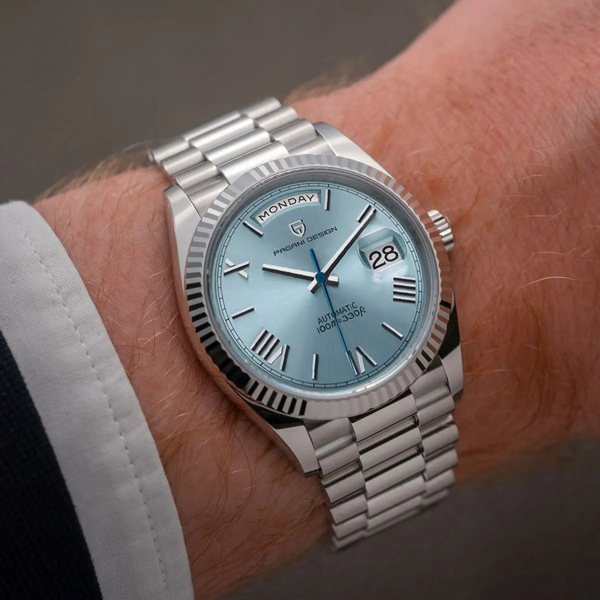 Orologio automatico da uomo Aurelo in acciaio inossidabile con data