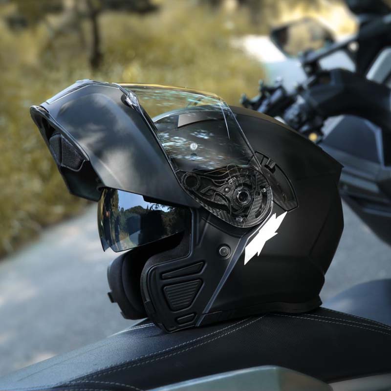 NovaGuard Dual Visor Flip-Up Helmet DOT and ECE Certified