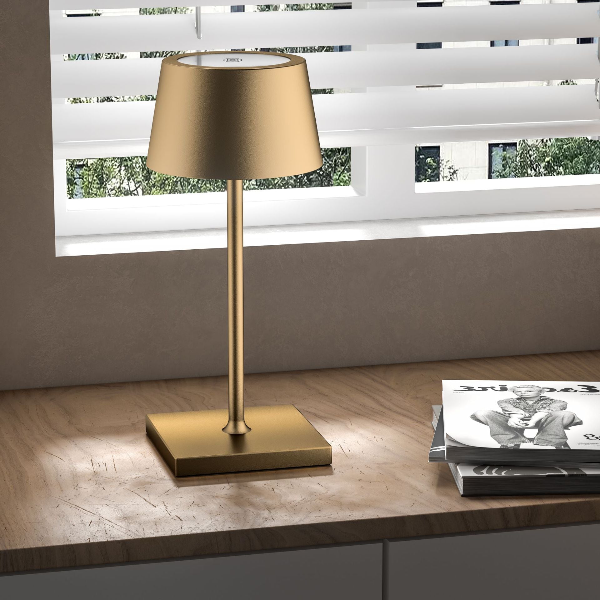 Auretta | Lampada da tavolo mini senza fili con batteria ricaricabile e dimmer regolabile