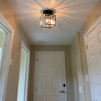 Norroe - Lampada da soffitto in cristallo - Metallo nero e cristallo K9 a plafone