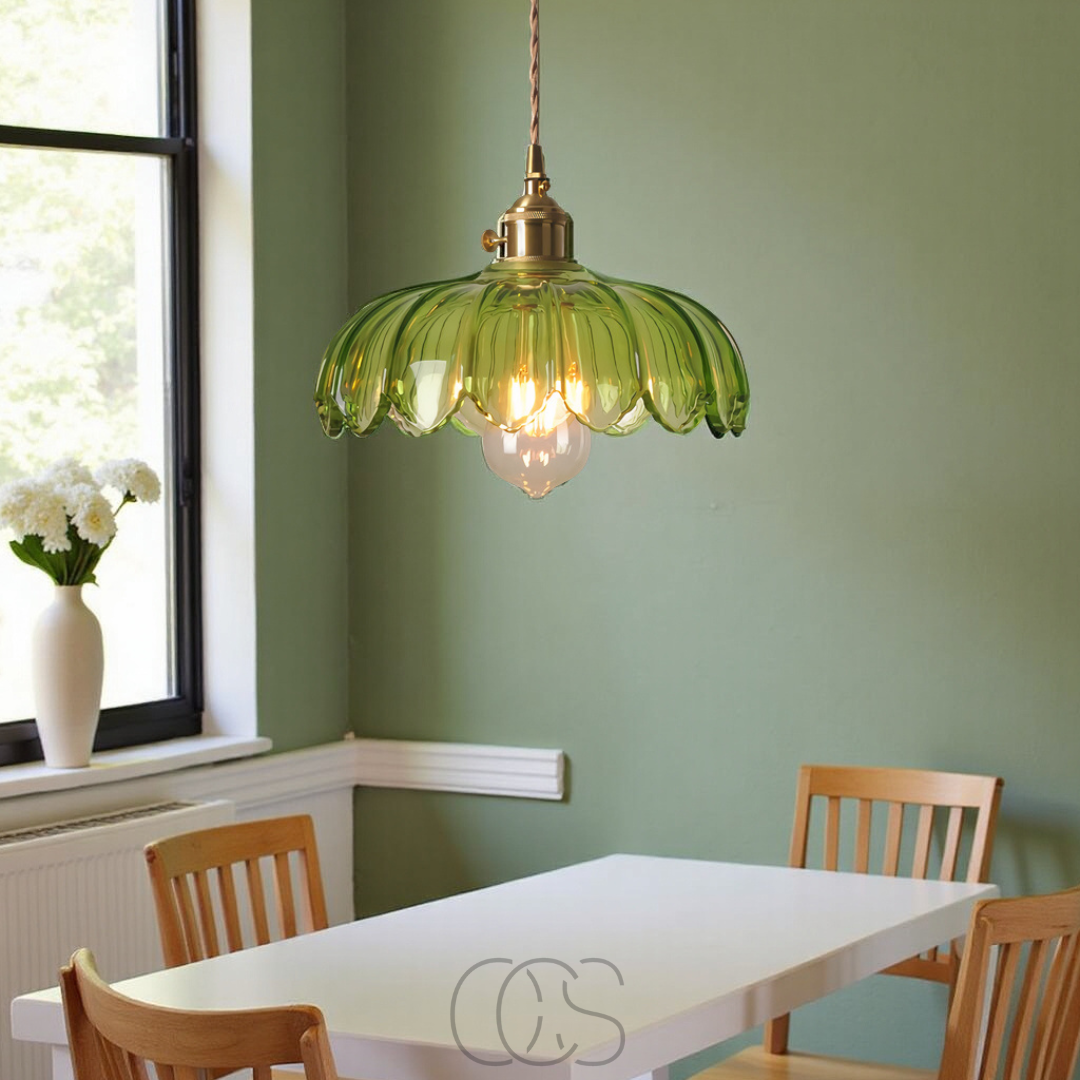 Norroe - Glass Flower Pendant Lamp - Vintage Design