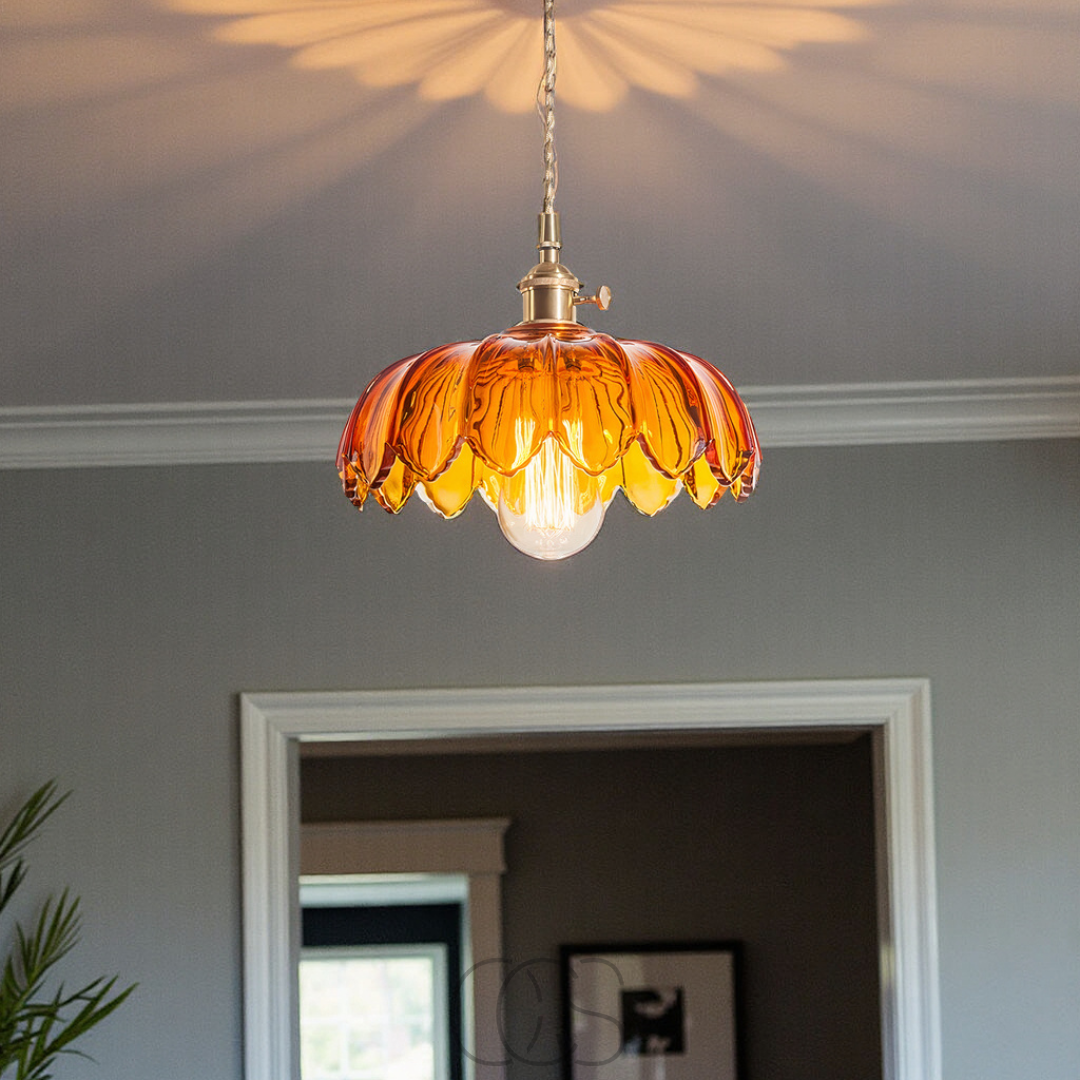 Norroe - Glass Flower Pendant Lamp - Vintage Design