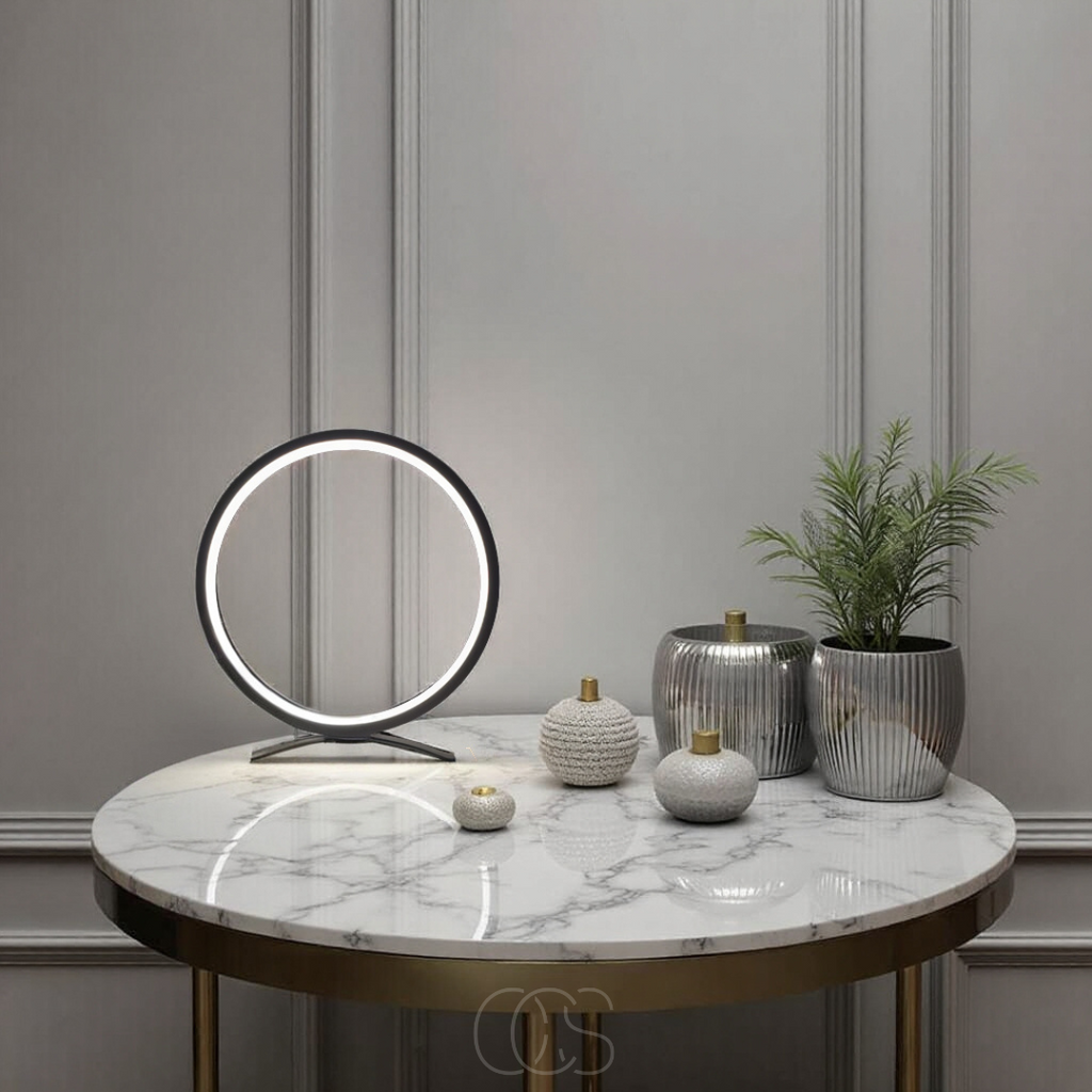 Norroe - Lampada da Tavolo a Anello LED - Design Moderno Minimalista
