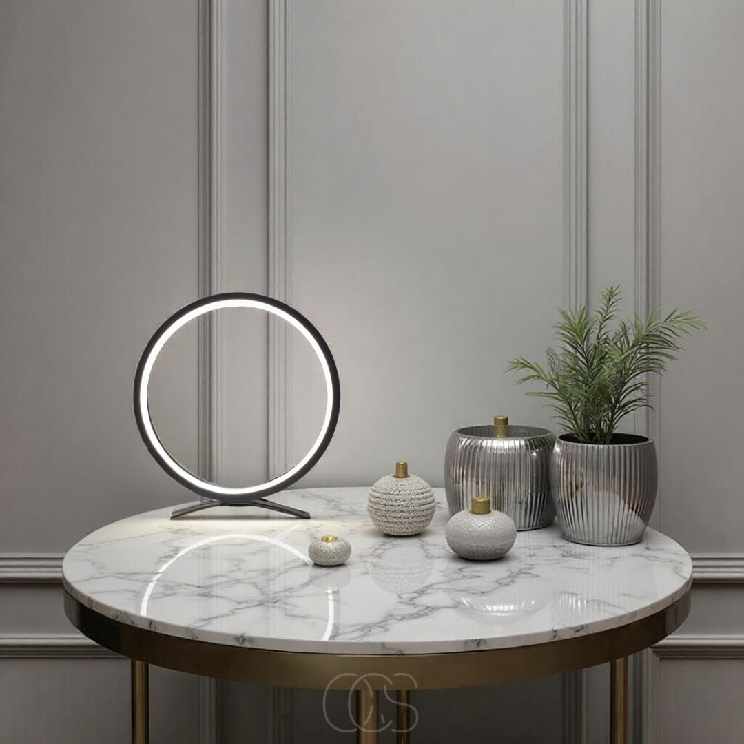 Norroe - Lampada da Tavolo a Anello LED - Design Moderno Minimalista