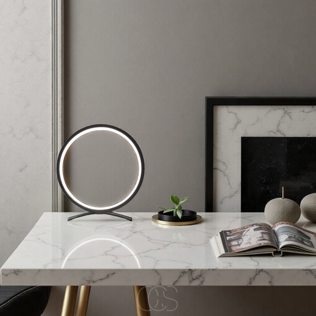 Norroe - Lampada da Tavolo a Anello LED - Design Moderno Minimalista