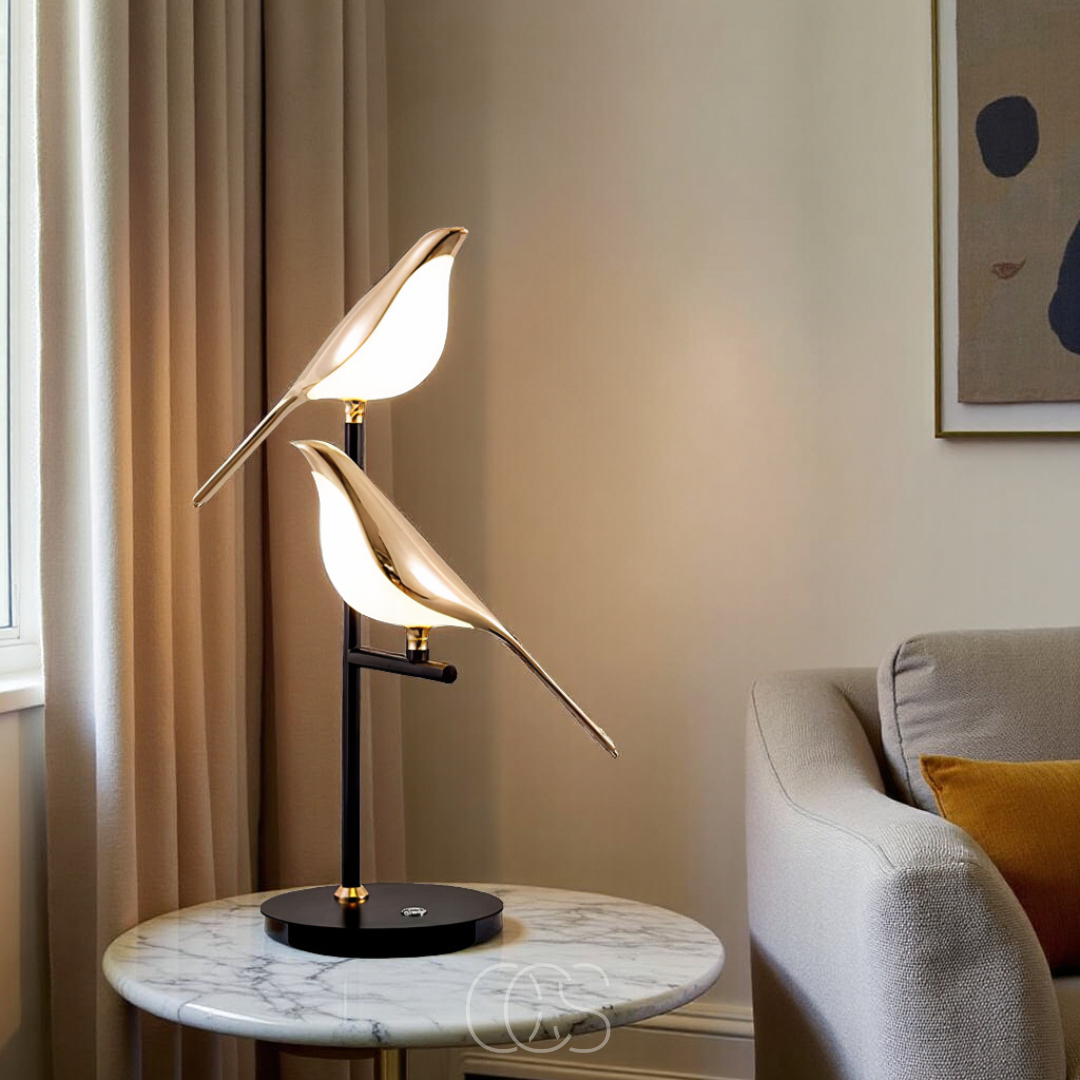 Norroe - LED Table Lamp with Golden Bird – Warm Atmospheric Light