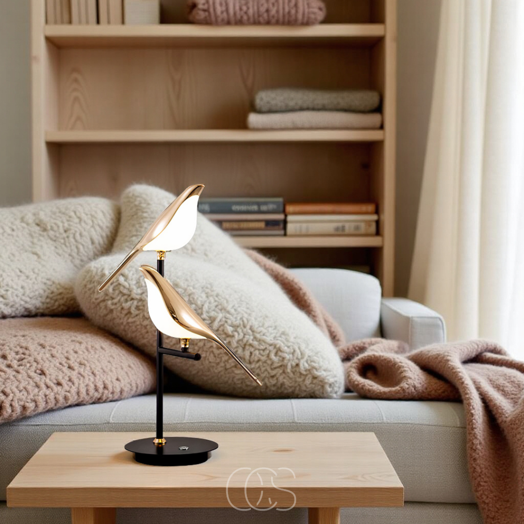 Norroe - LED Table Lamp with Golden Bird – Warm Atmospheric Light