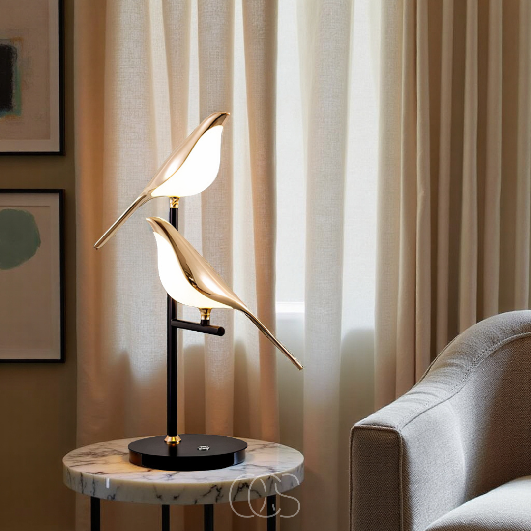 Norroe - LED Table Lamp with Golden Bird – Warm Atmospheric Light