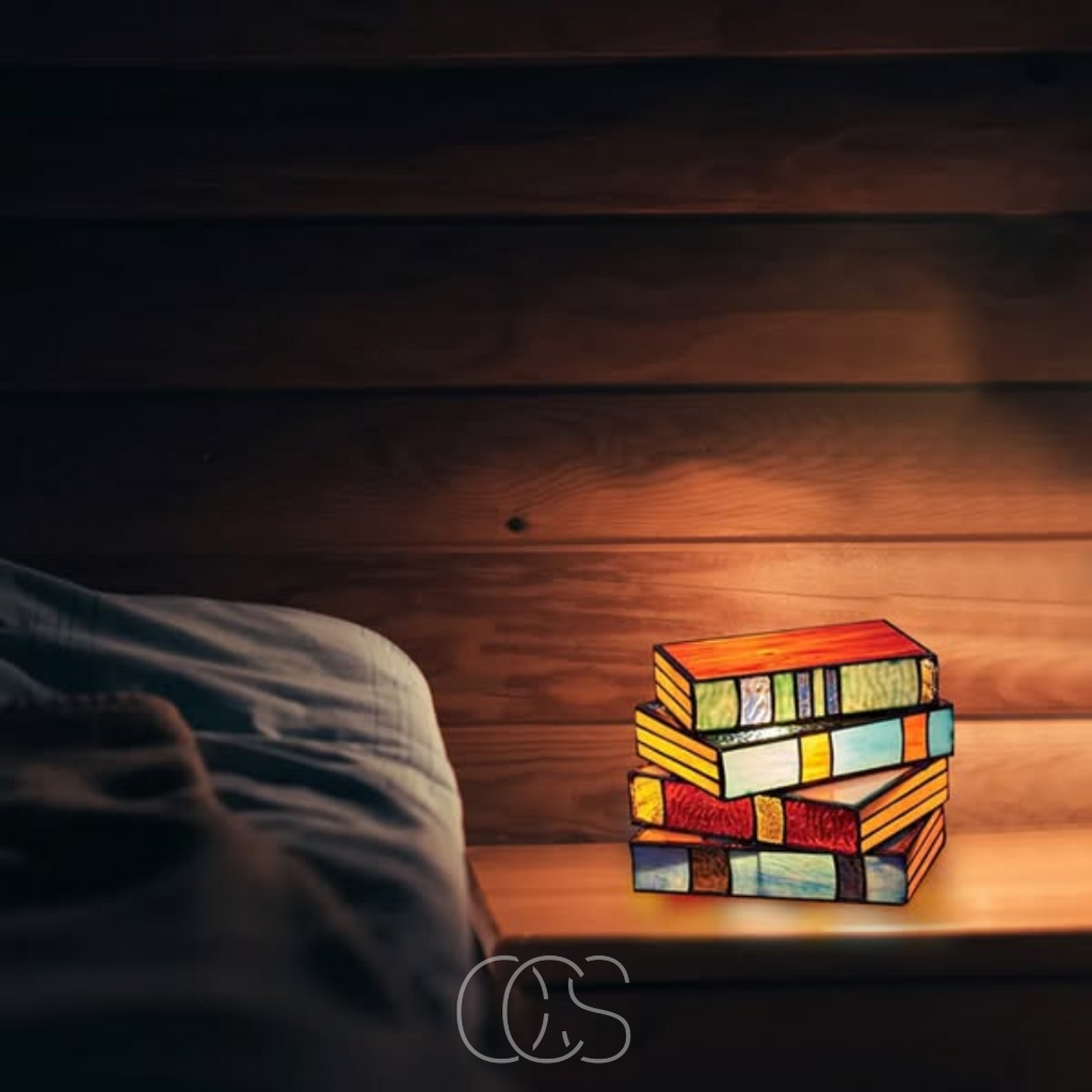 Norroe - Mosaic Book Lamp - Wireless Tiffany Table Lamp