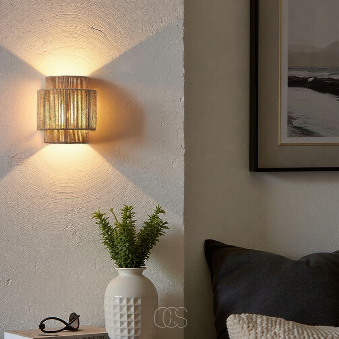 Norroe - Rattan Boho Wall Lamp