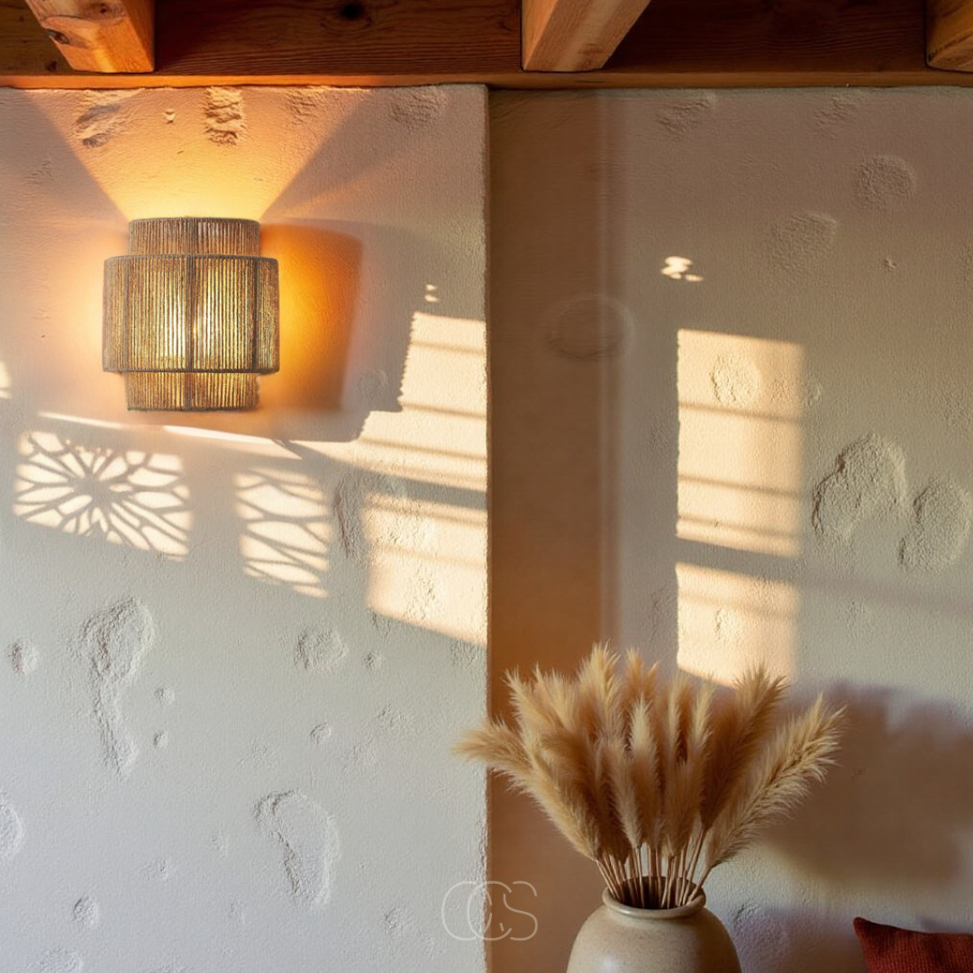 Norroe - Rattan Boho Wall Lamp