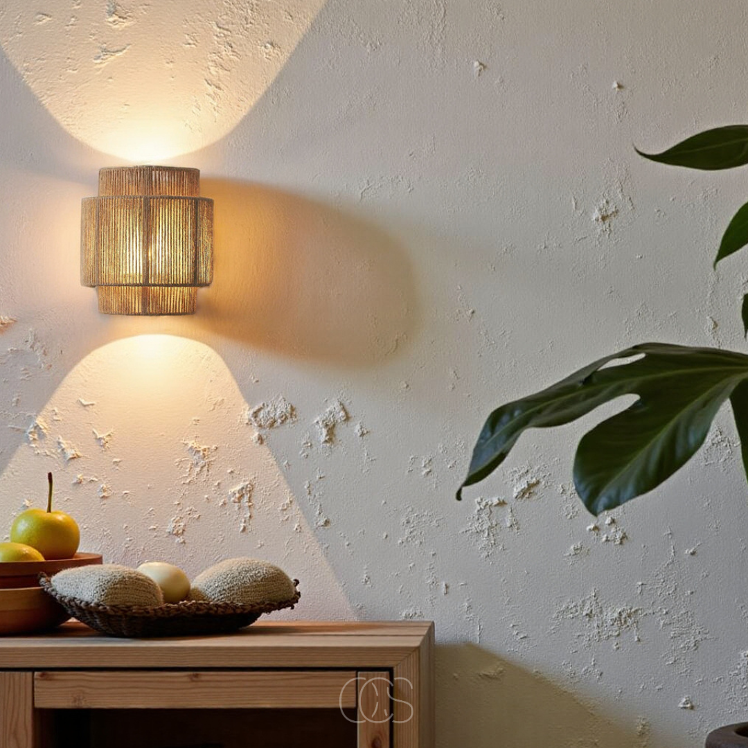 Norroe - Rattan Boho Wall Lamp