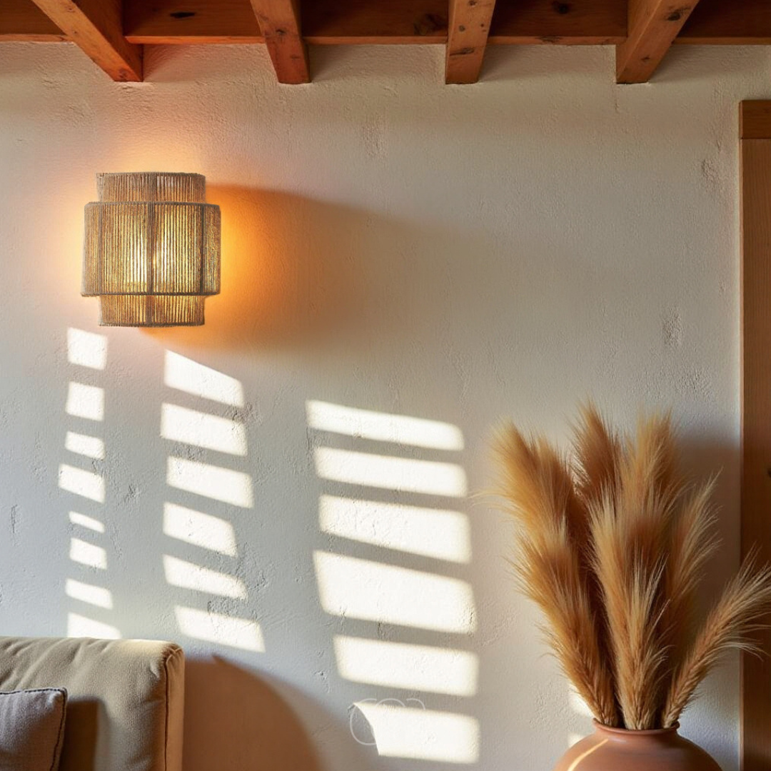 Norroe - Rattan Boho Wall Lamp