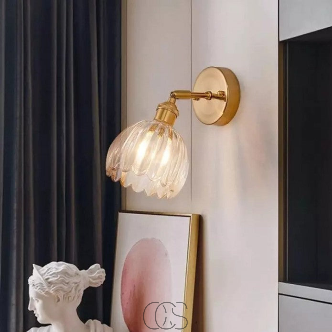 Norroe - Retro Wall Lamp with Glass Tulip Shade
