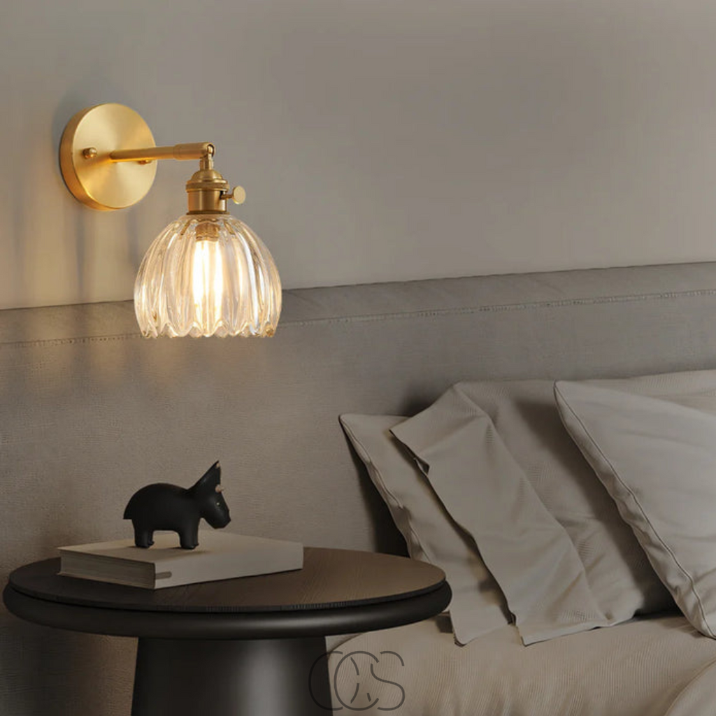 Norroe - Retro Wall Lamp with Glass Tulip Shade