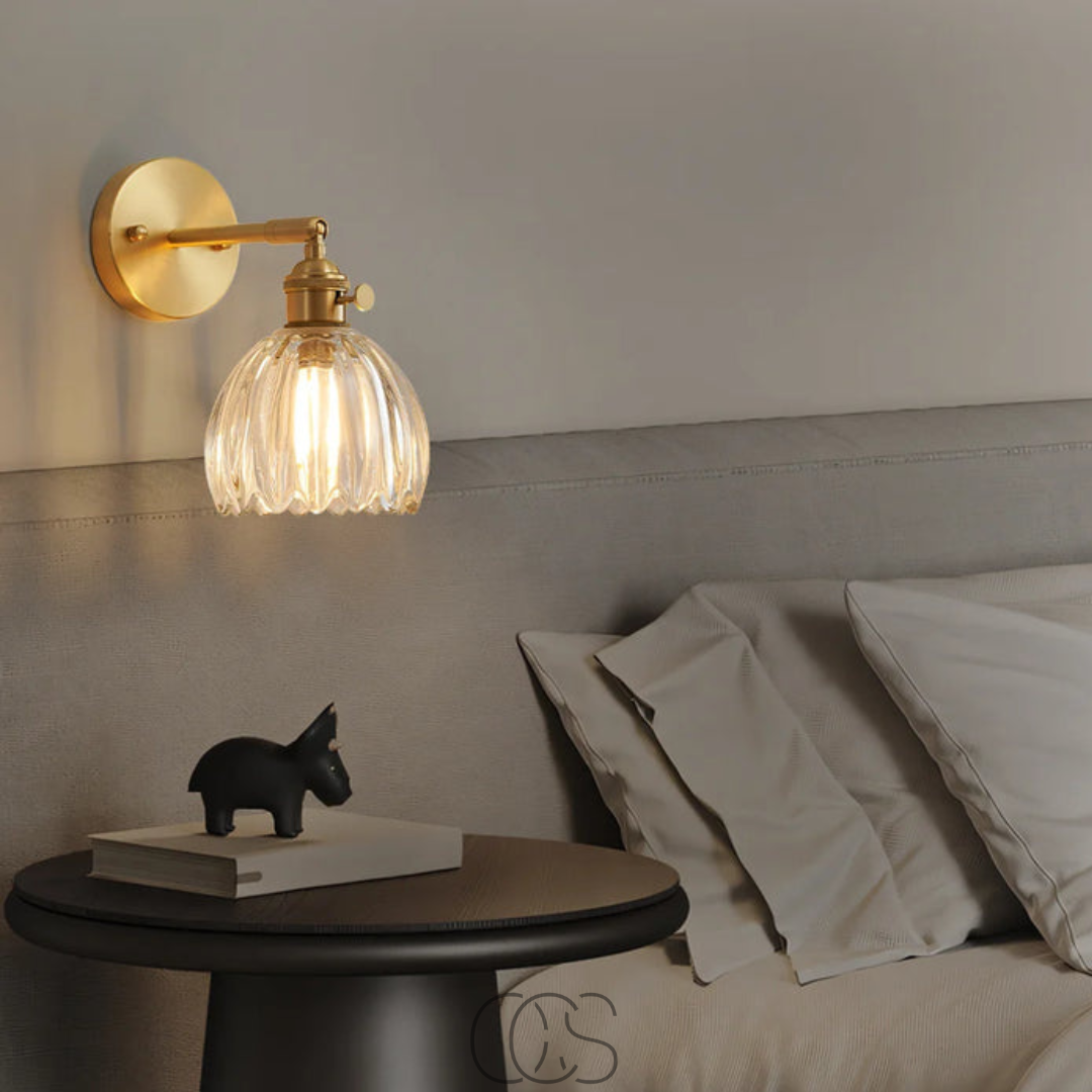 Norroe - Retro Wall Lamp with Glass Tulip Shade
