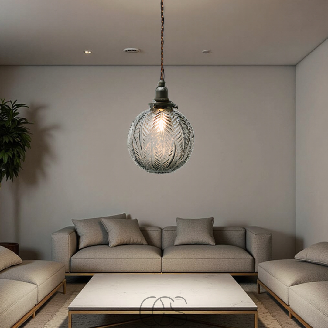 Norroe - Round Pendant Lamp Glass - Smoke Color