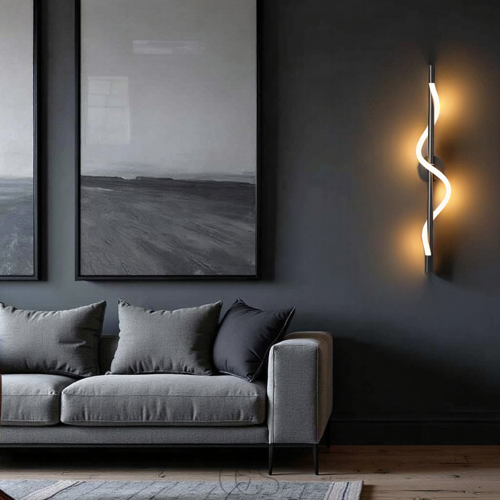 Norroe - Lampada da parete LED sottile - Alluminio nero