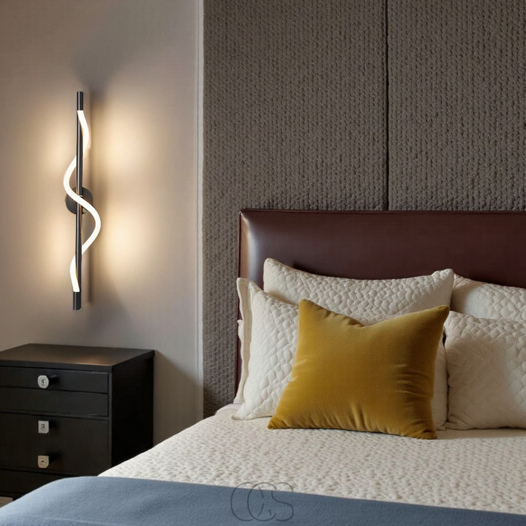 Norroe - Lampada da parete LED sottile - Alluminio nero