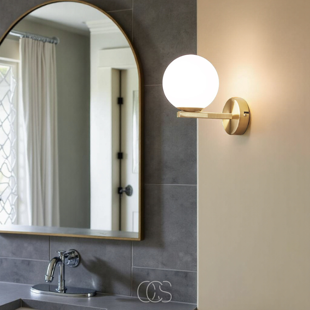 Norroe - wall lamp with white globe