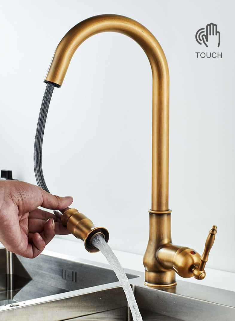 Torneira de Cozinha Vellara Bronze com Toque Ativada e Sensor