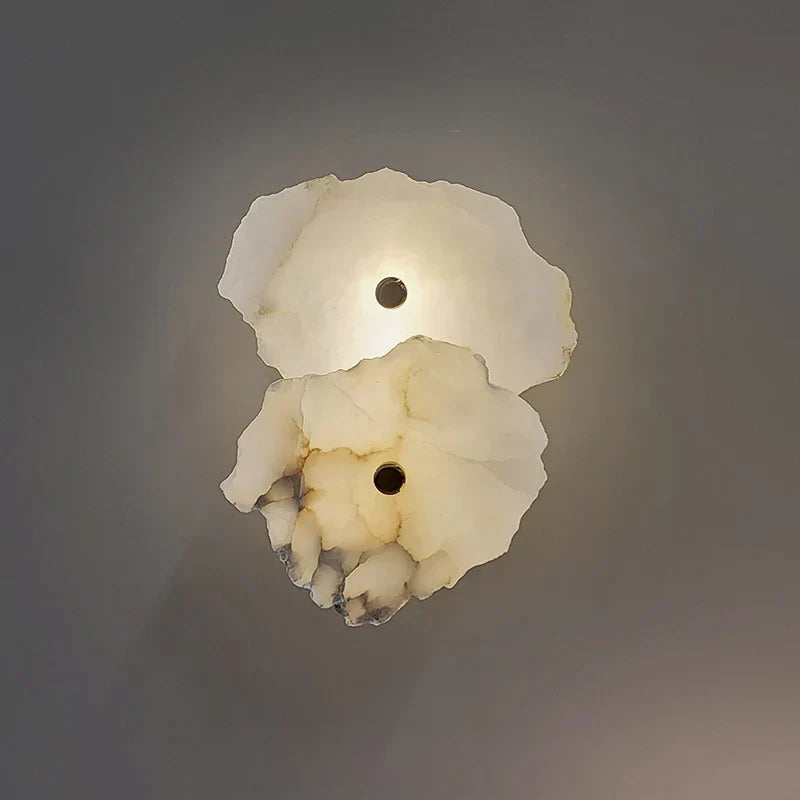 Marble LED Wall Lamp With Copper Accents Modern Sconce