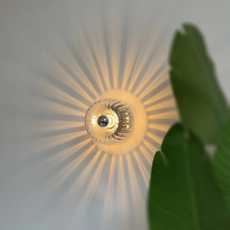 Iverra nordisk glass vegglampe for soverom og gang