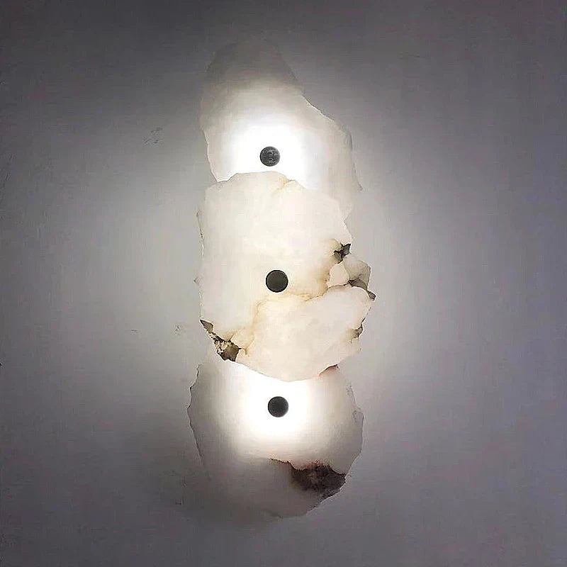 Marble LED Wall Lamp With Copper Accents Modern Sconce