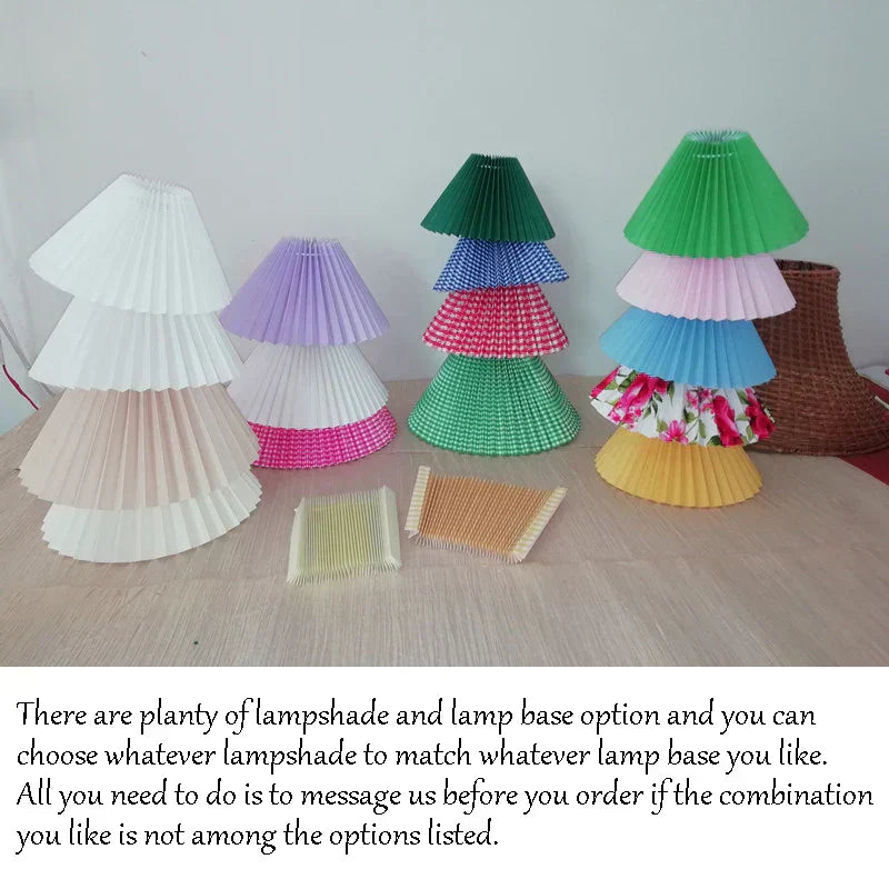 Blue Pleated Table Lamp in Modern Vintage Style