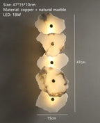 Marble LED Wall Lamp With Copper Accents Modern Sconce