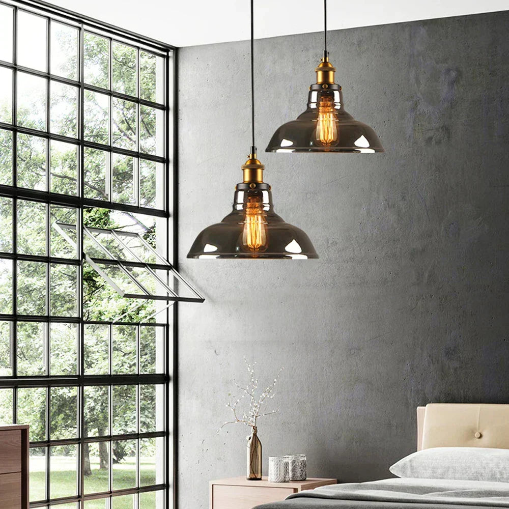 Aster Glass Pendant Light Retro Hanging Fixture for Homes