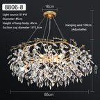 Aurora Luxe Kristall Kronleuchter mit goldener Pendelleuchte