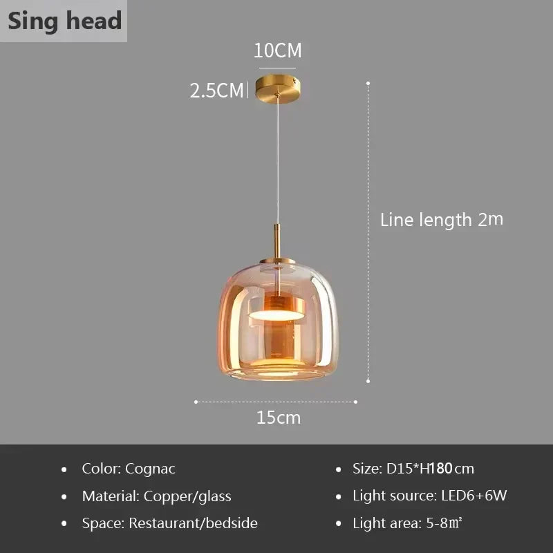 Lampadario a sospensione LED in vetro Arden moderno
