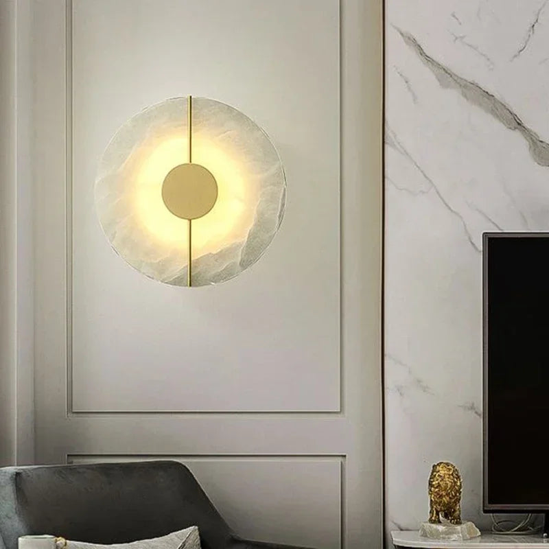 LumaMarble Aura Wall Lamp LED Gold Copper Finish Sconce