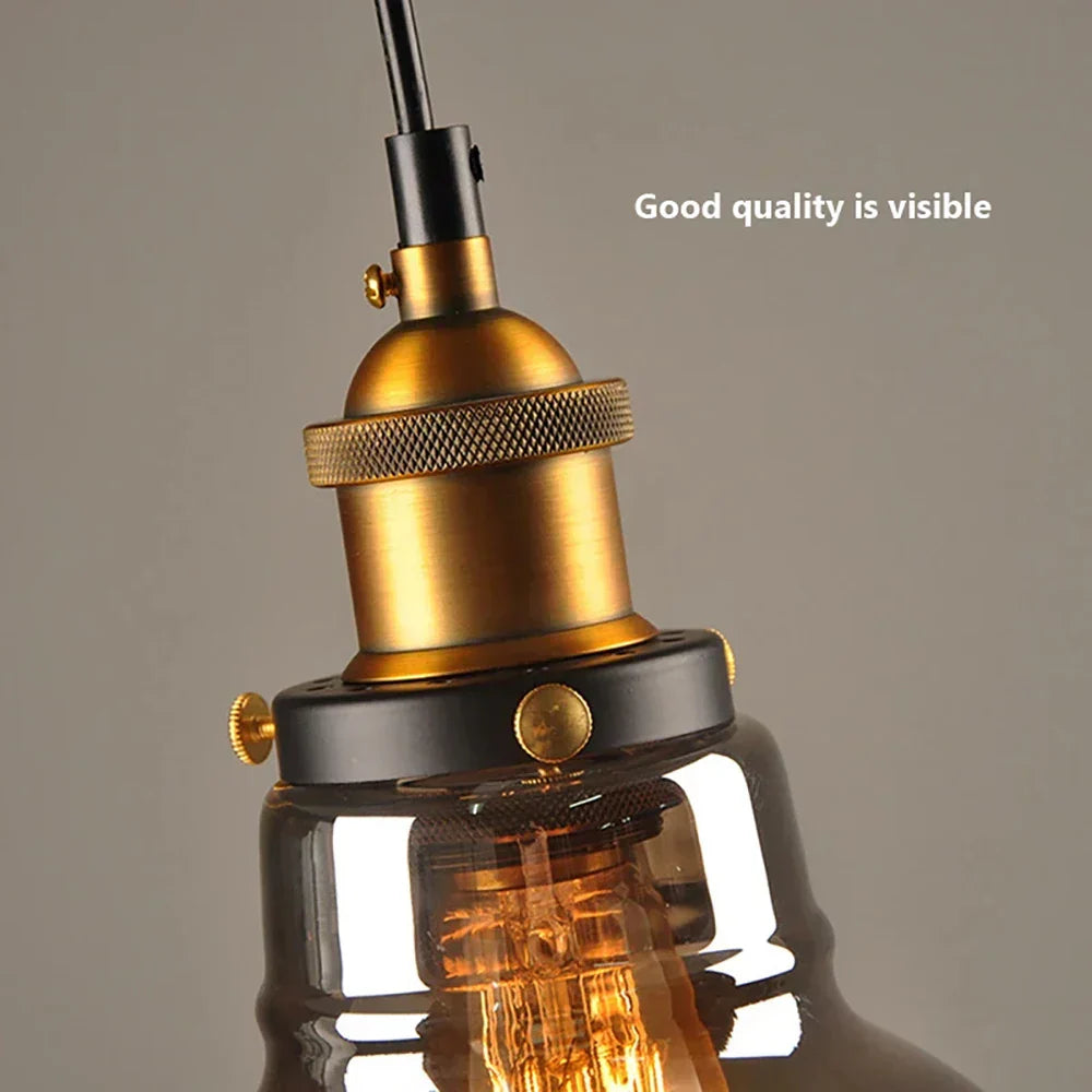 Aster Glass Pendant Light Retro Hanging Fixture for Homes