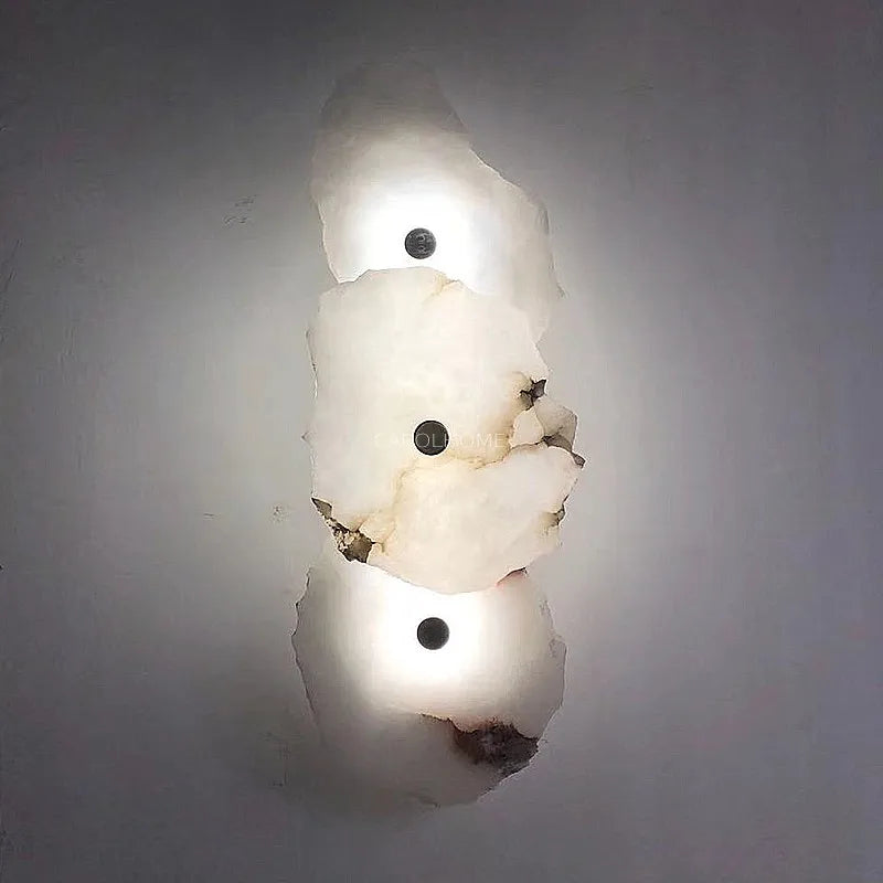 Marble LED Wall Lamp With Copper Accents Modern Sconce
