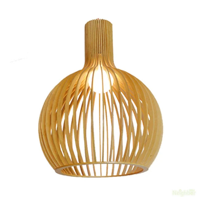 Scandi Wooden Cage Pendant Light