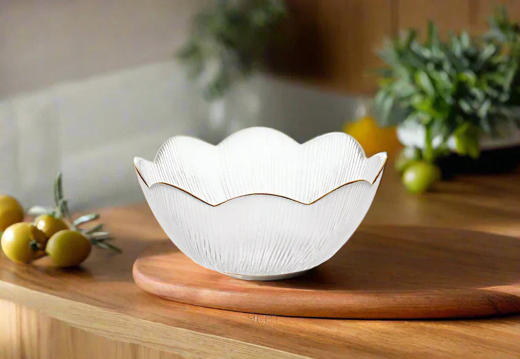 Goud ingelegde glazen dessertborden | Elegant serviesgoed