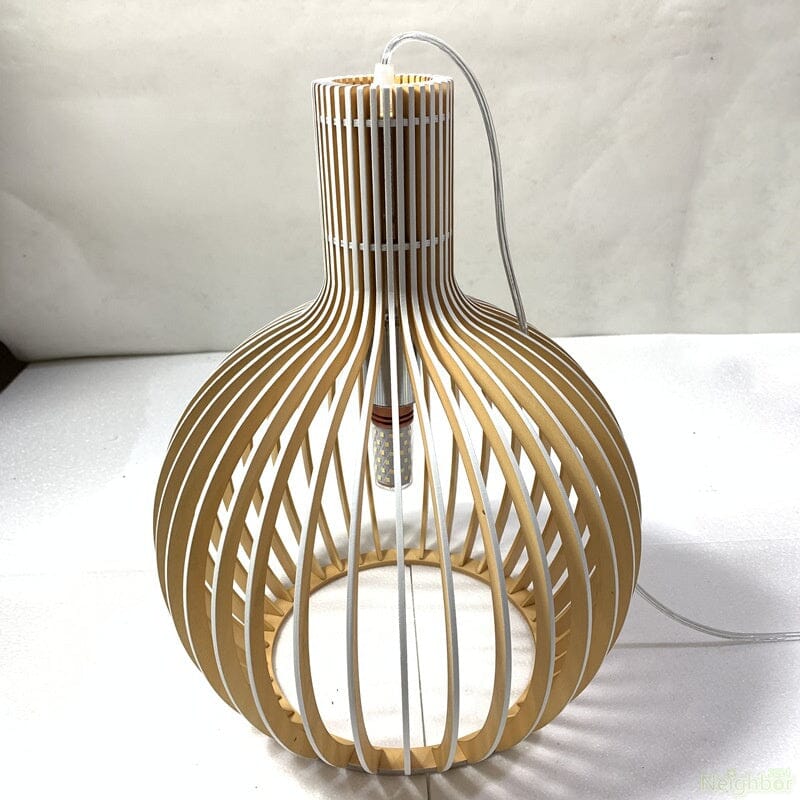 Scandi Wooden Cage Pendant Light