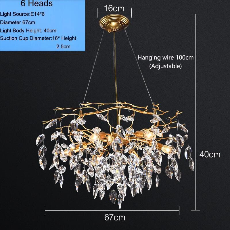 Aurora Luxe Crystal Chandelier With Gold Finish Pendant
